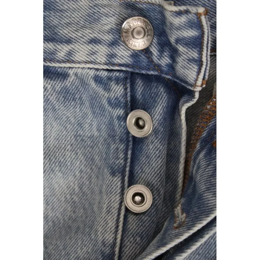 Madewell Women Cut-Off Blue Cotton Button Shorts 90s Size 27